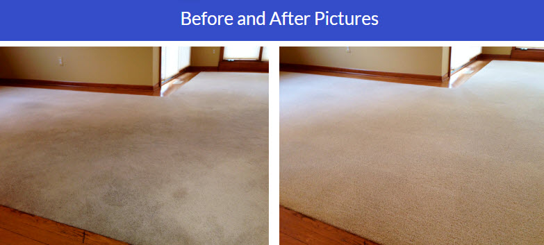 Before and after carpet cleaning comparison, showcasing a significant transformation and improved cleanliness.